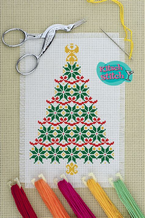 Christmas Tree Cross Stitch Pattern Kitsch Stitch Studio Rubyjam