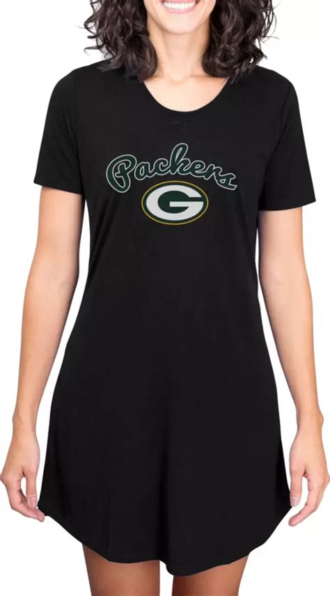 Concepts Sport Women S Green Bay Packers Black Nightshirt Dick S Sporting Goods