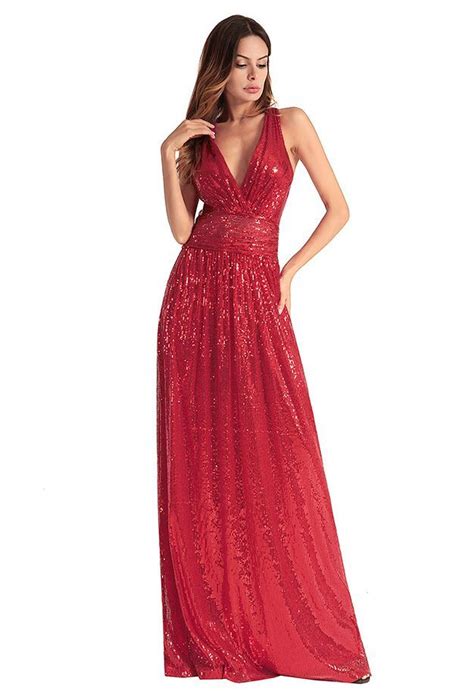 v neck sleeveless red long party dresses evening dresses trendy party dresses maxi dress