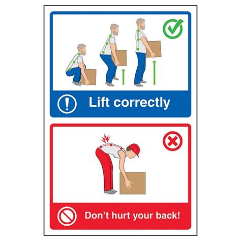 Lift Correctly Dont Hurt Your Back Dos And Donts Signs Safety