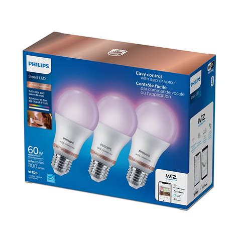 Philips Wiz 60w A19 Frosted Full Colour And Tunable White Led Smart