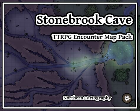 Stonebrook Cave Ttrpg Encounter Map Pack By Northerncartography