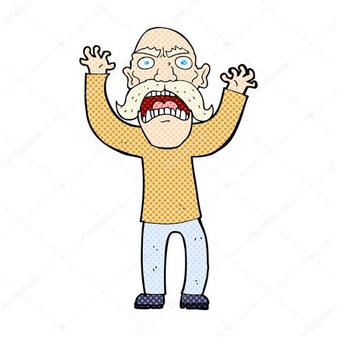 Comic Cartoon Angry Old Man Stock Vector Image By ©lineartestpilot