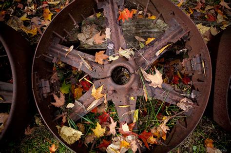 Rusty Wheel And Autumn Leaves Emmanuel Huybrechts Flickr