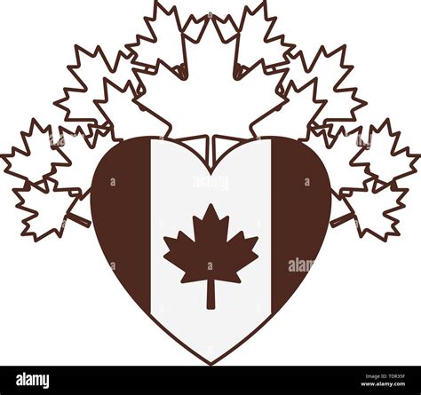 Maple Leaf Heart And Canada Design Stock Vector Image And Art Alamy