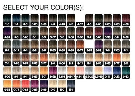 Schwarzkopf Hair Color Chart Numbers