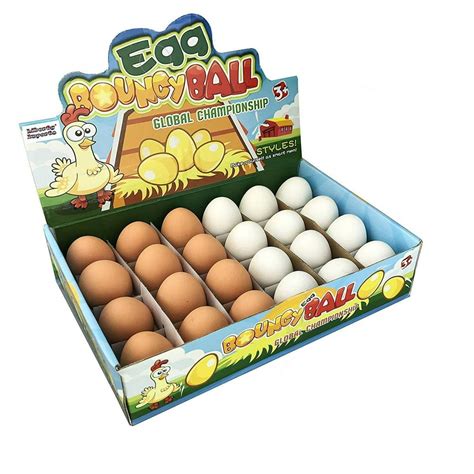 new realistic fake rubber bouncy eggs 24 eggs per pack