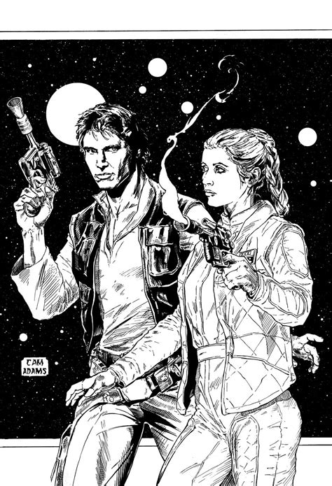 Han Solo And Princess Leia Commission Inks By Camadams0925 On Deviantart