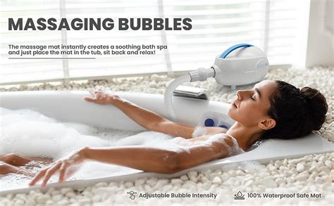 serenelife electric bathtub bubble massage mat waterproof tub massaging spa full body