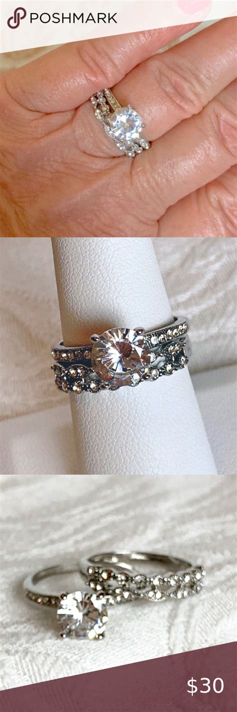 CZ Silver Wedding Ring Set Keep Your Expensive Jewelry For Special