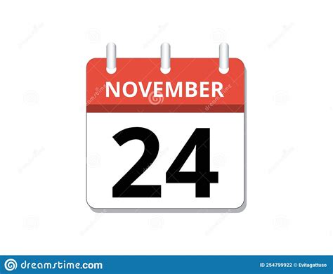 November 24th Calendar Icon Vector Concept Of Schedule Business And