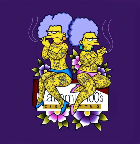 Inked Patty And Selma The Simpsons Classic Cartoon Characters