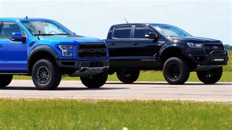 Watch The Hennessey Velociraptor Ranger Race A Stock Ford F 150 Raptor