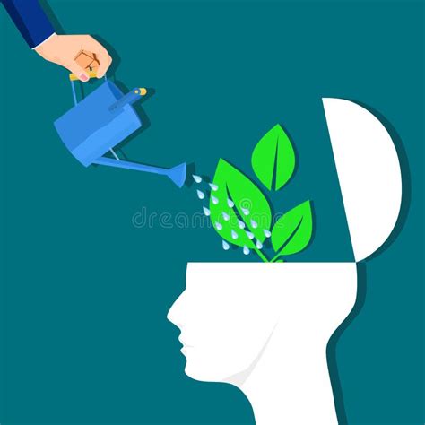 Businessman Planting Trees And Human Heads Growth Of Ideas Stock