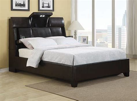 queen sized bed includes headboard  bluetooth speakers  cup holders bed frame mattress