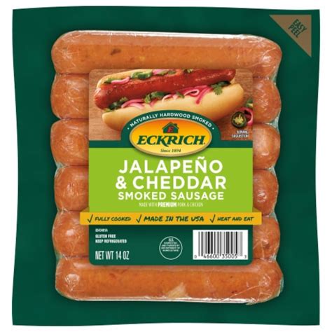 Eckrich Jalapeno And Cheddar Smoked Sausage 14 Oz Pay Less Super Markets