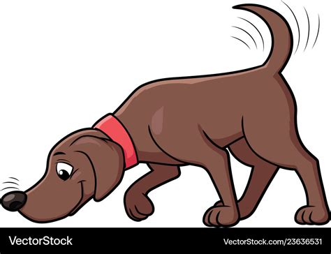 Dog Sniffing The Ground Royalty Free Vector Image