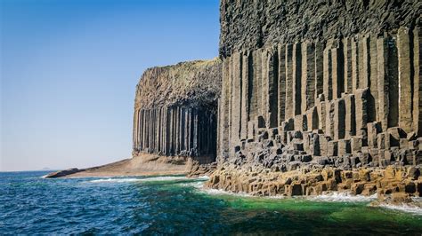 Staffa Island Scotland Pillar Columns Rock Cliff Sea Nature
