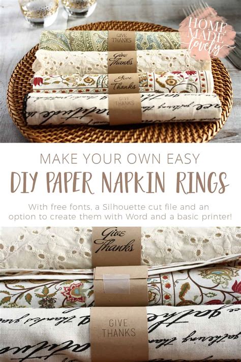 Free Paper Napkin Ring Template Printable Templates