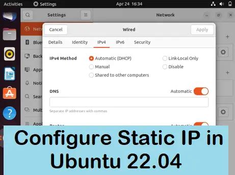 How To Configure Static IP Address On Ubuntu LTS
