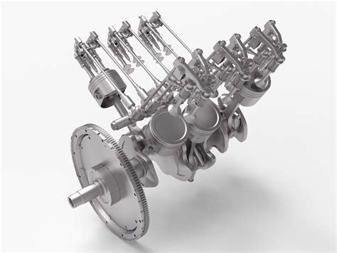 Four Stroke Combustion Engine Internal Parts D Model