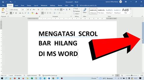 Solusi Cara Mengatasi Scroll Bar Yang Hilang Di Microsoft Word Youtube