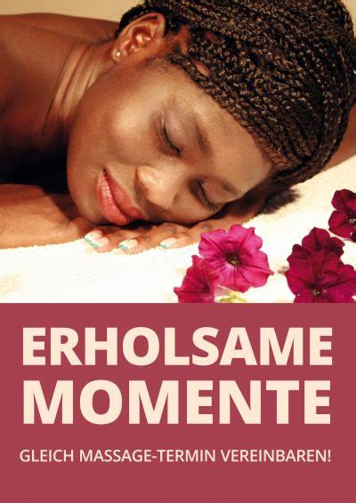Plakat Erholsame Momente Din A1 Massage Wellness Kosmetik
