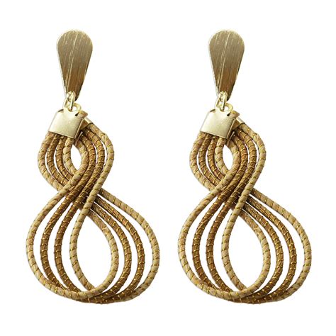 Brazilian Golden Grass Dangle Earrings With 18k Gold Plate Glamorous Curves Novica