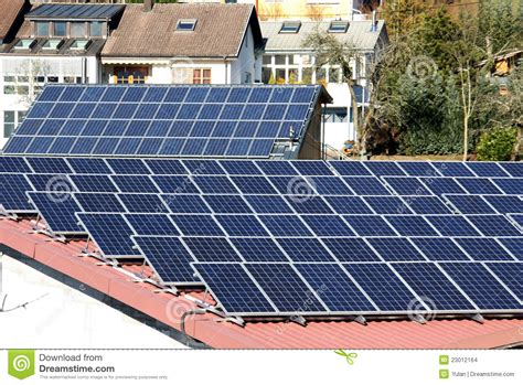 Photovoltaic Panels On Roof Stock Images - Image: 23012164