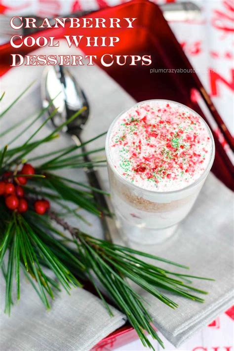 Holidays are typically centered around indulgent food, making it far too easy to veer off track when that plate of christmas cookies is calling your name. Cranberry Cool Whip Cake Cup Dessert Recipe | Be Plum Crazy!