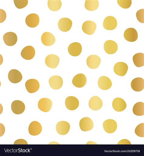 Hand Drawn Polka Dots Gold Foil On White Seamless Vector Image