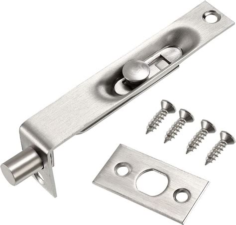 Uxcell Flush Bolt 4 Inch Stainless Steel Door Concealed Slide Lock