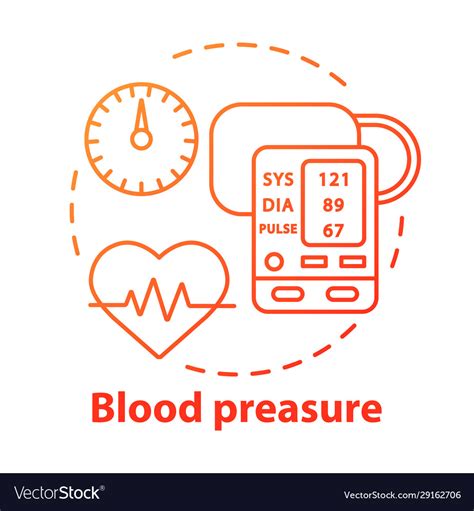 Blood Pressure Control Concept Icon Heart Vector Image