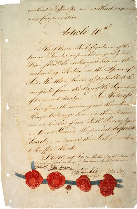 American Revolutionary History The Treaty Of Paris