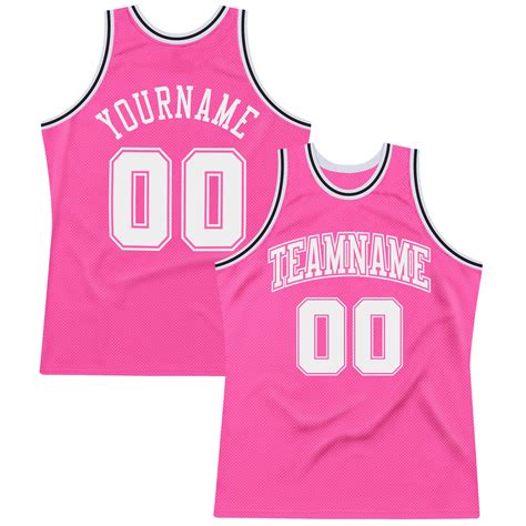 Custom Own Pink White Black Basketball Stitched Jersey Free Shipping