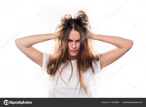 Girl With Wild Hair In Morning — Stock Photo © Igorvetushko 173520828