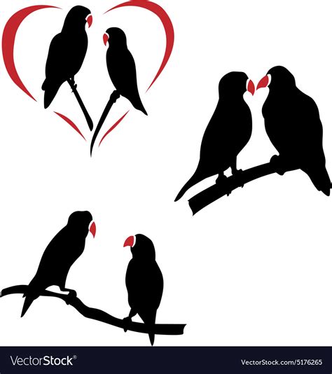 Silhouettes Of A Lovebird Royalty Free Vector Image