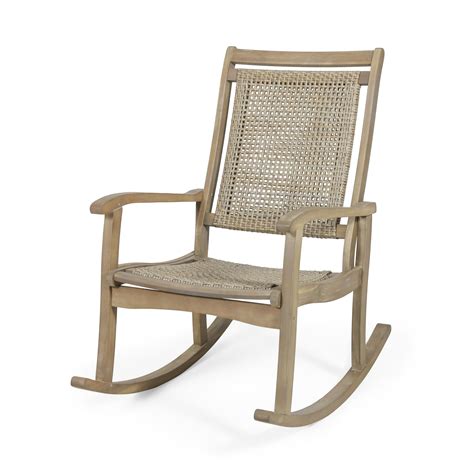 Outdoor Rustic Wicker Rocking Chair Nh431313 Noble House Furniture