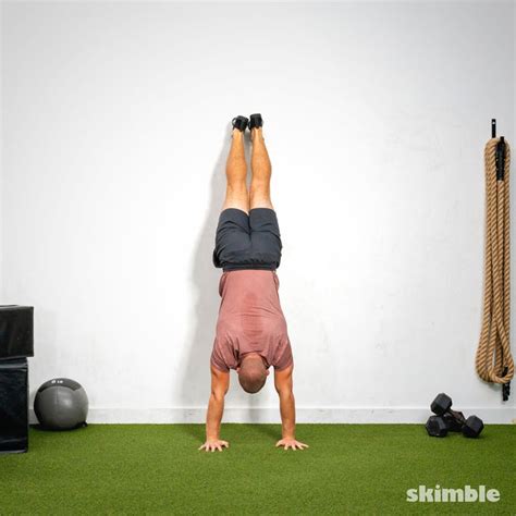 Inverted Wall Push Ups Exercise How To Skimble