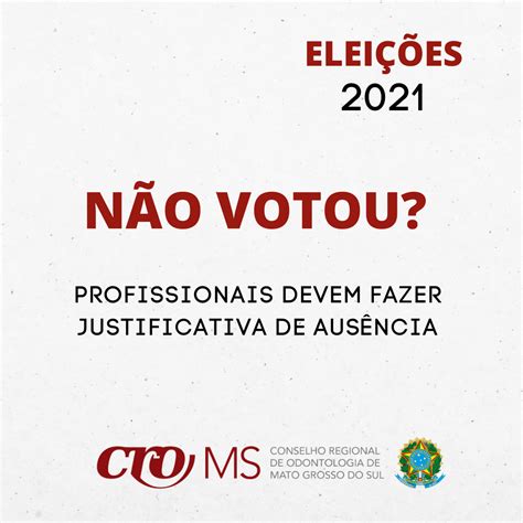 NÃo Votou Na EleiÇÃo Do Cro Msveja Como Fazer A Justificativa Croms