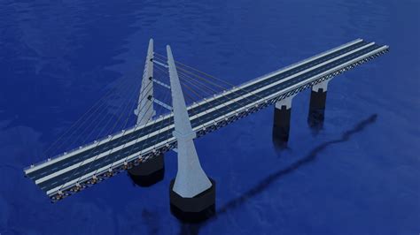 Modern Bridge Cable Stayed Type 3d Model Cgtrader