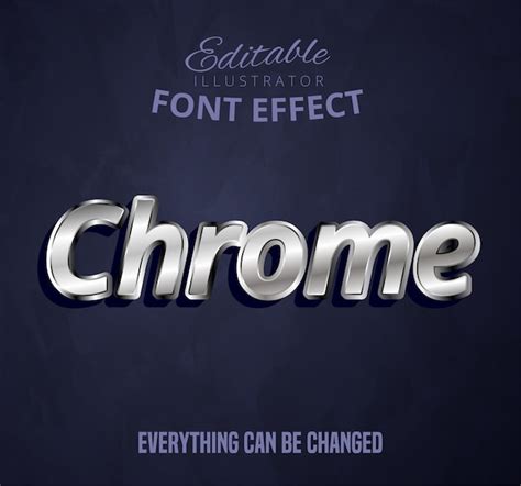 Premium Vector Chrome Text Editable Font Effect