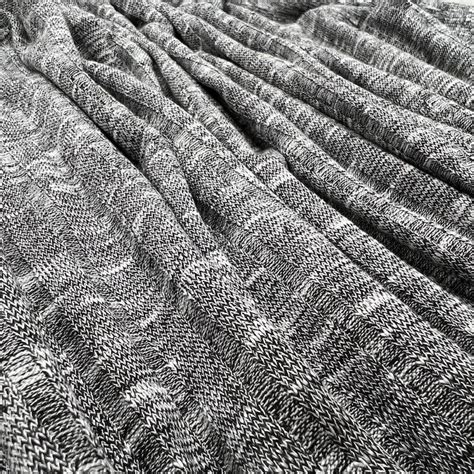 Soft Textured Ribbed Stretch Knit Mid Grey Melange 1st For Fabric