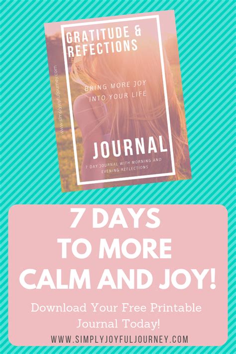 Free Gratitude And Reflections Printable Journal Bring More Joy Int