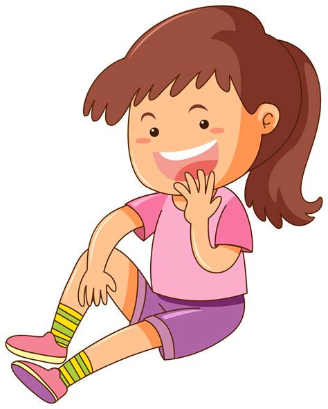 Happy Girl In Pink Shirt 432885 Vector Art At Vecteezy