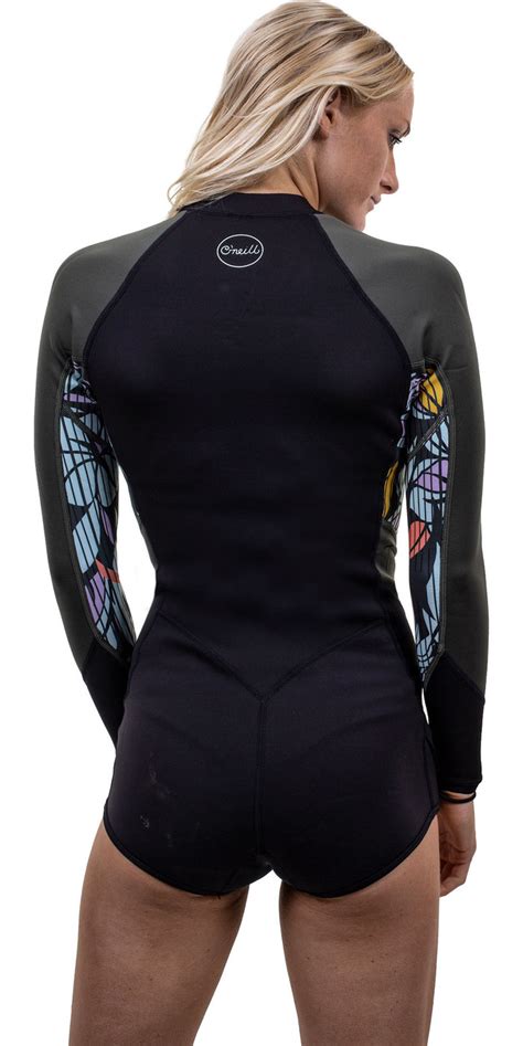 2021 Oneill Womens Bahia 21mm Front Zip Long Sleeve Shorty Wetsuit
