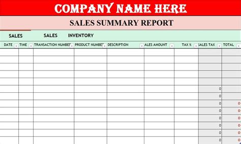 Daily Sales Summary Report Format Free Report Templates
