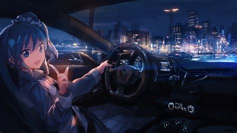 Anime Girl Driving 4k 4653 Wallpaper