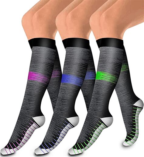 3 pairs color compression socks for man and woman 20 30 mmhg） actinp actinput compression socks