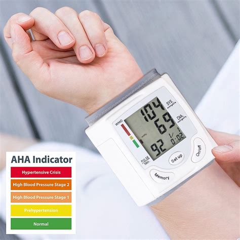 Blood Pressure Monitor Wrist Lcd Digital Heart Rate Beat Pulse Systolic